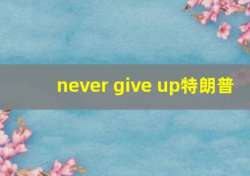 never give up特朗普